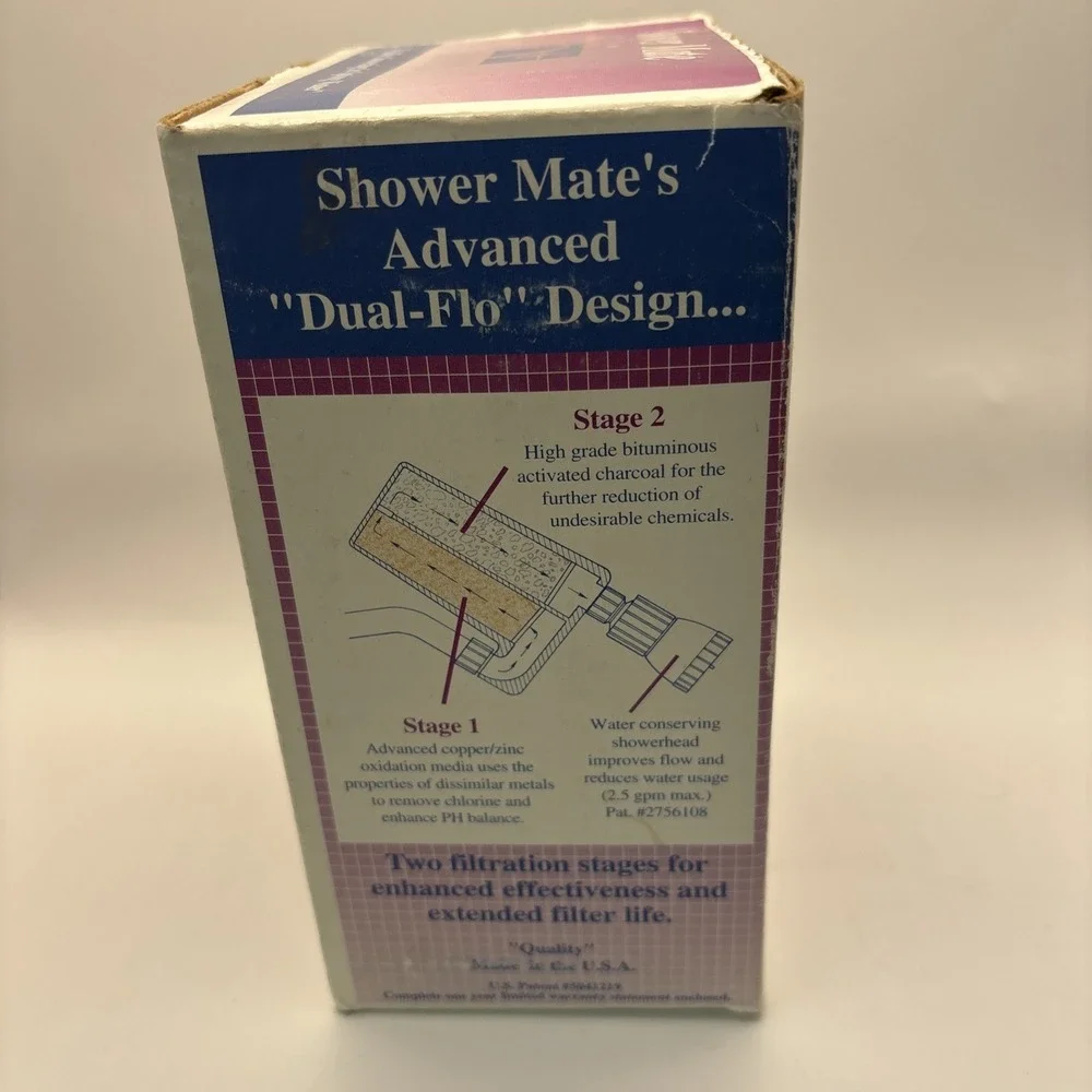 Equinox Shower Mate Shower Water Filter System Filtered Shower Head Open Box